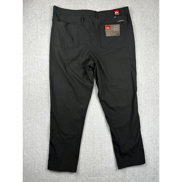 Quiksilver Pants Mens 38x31 Black Onyx Slim Fit Stretch Polyester Casual New - Picture 9 of 11